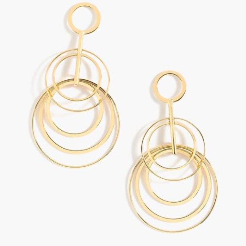 Jcrew Layered Circle Drop Earrings